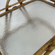 Vintage rattan table side table bamboo rattan 60's