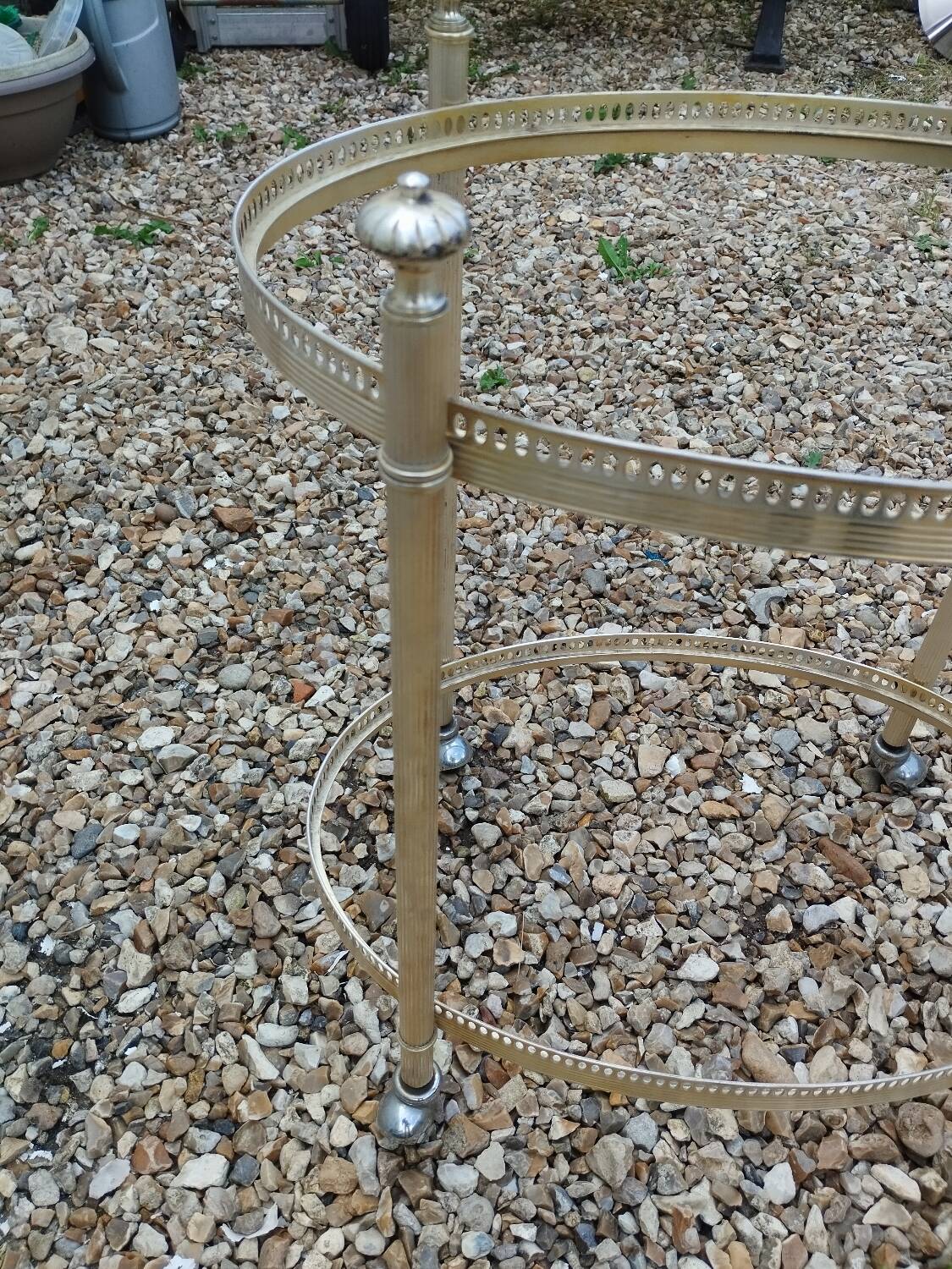 Old vintage rolling serving table