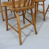 Set of 6 Antique Rustic Wooden Dining Chairs 1900