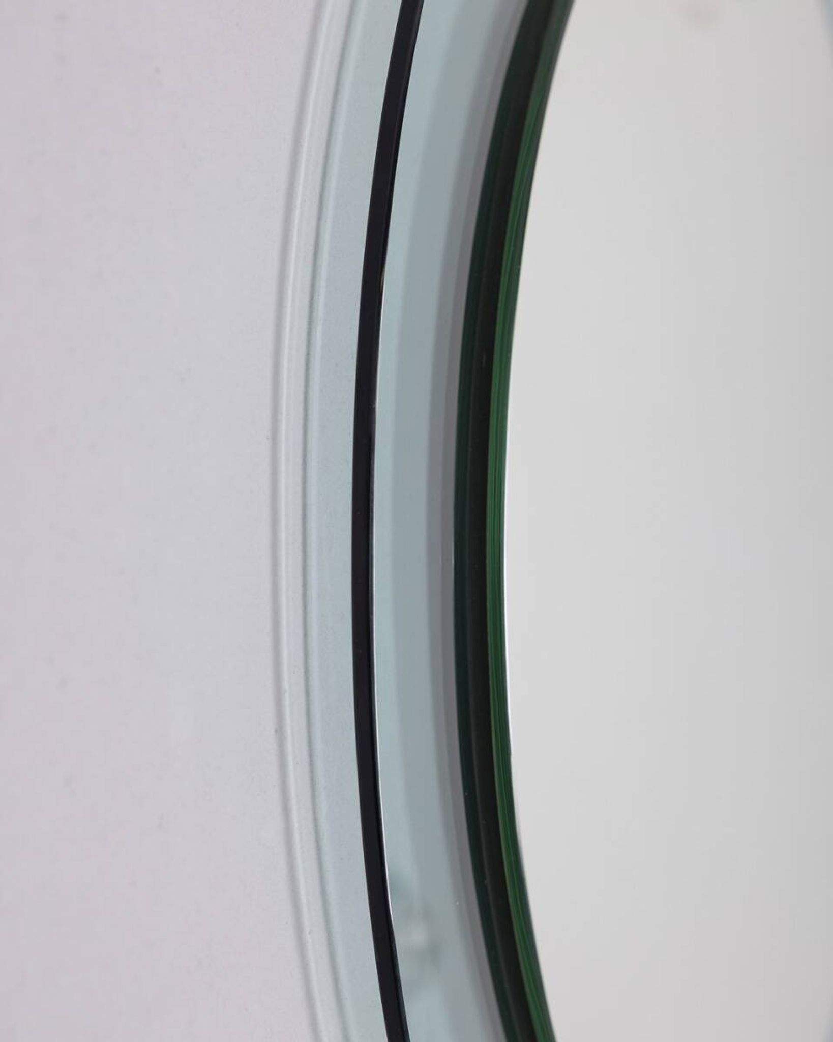 Vintage 1970s round wall mirror in smoked glass, Italian design
