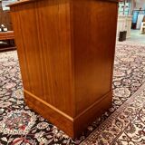 Classic English Chest of Drawers with leather inlay