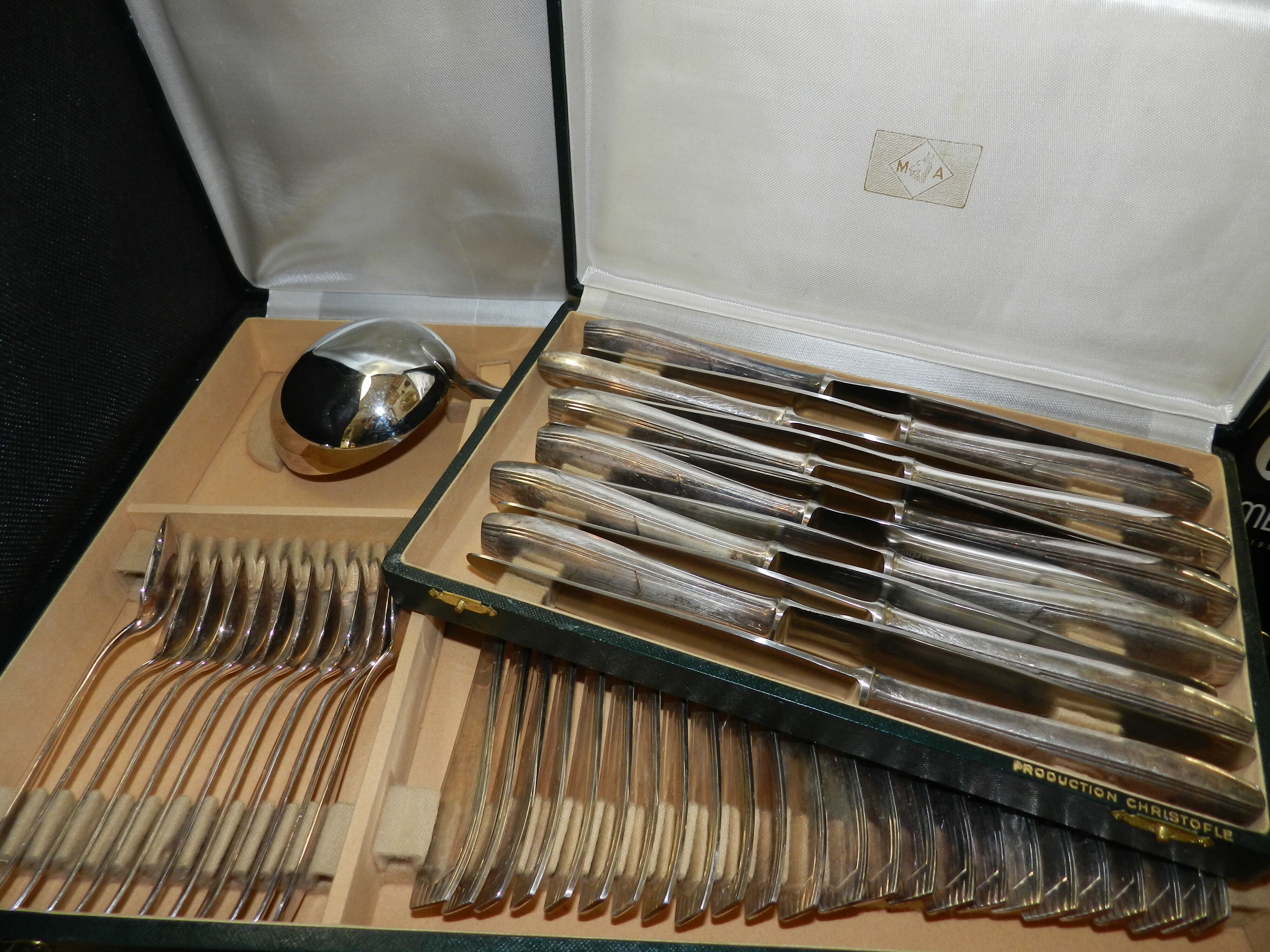 Silver metal housewife alfenide/christofle