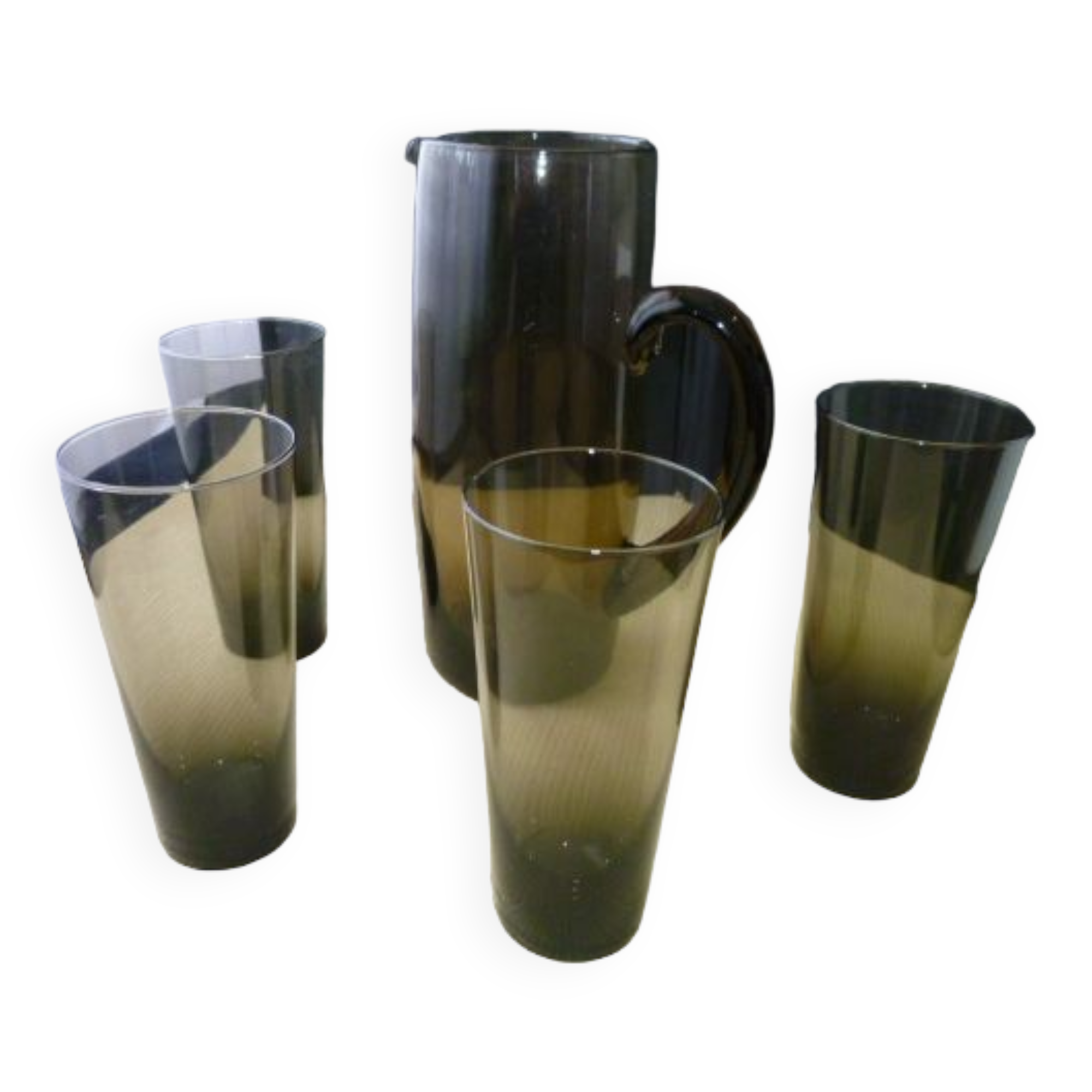 Vintage smoked glass orangeade service