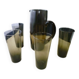 Vintage smoked glass orangeade service