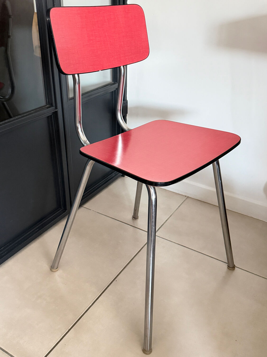Vintage red Formica chair