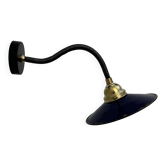 Old blue enamel industrial wall light