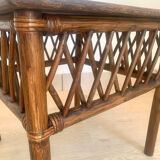 Pair of vintage rattan bedside tables