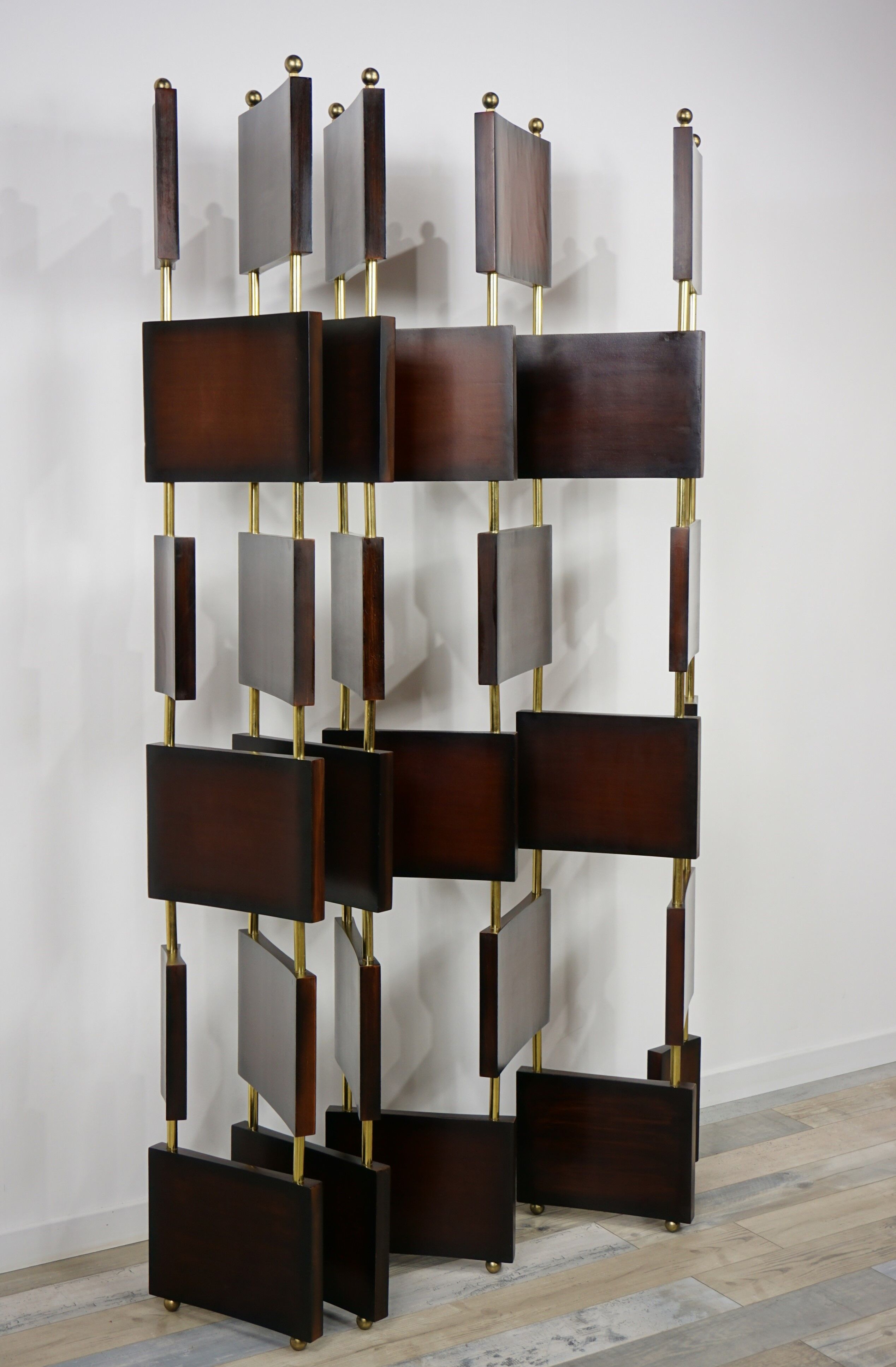 Wooden and brass screen