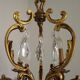 Large Heavy French Art Nouveau 6-Light Brass & Crystal Cage Chandelier