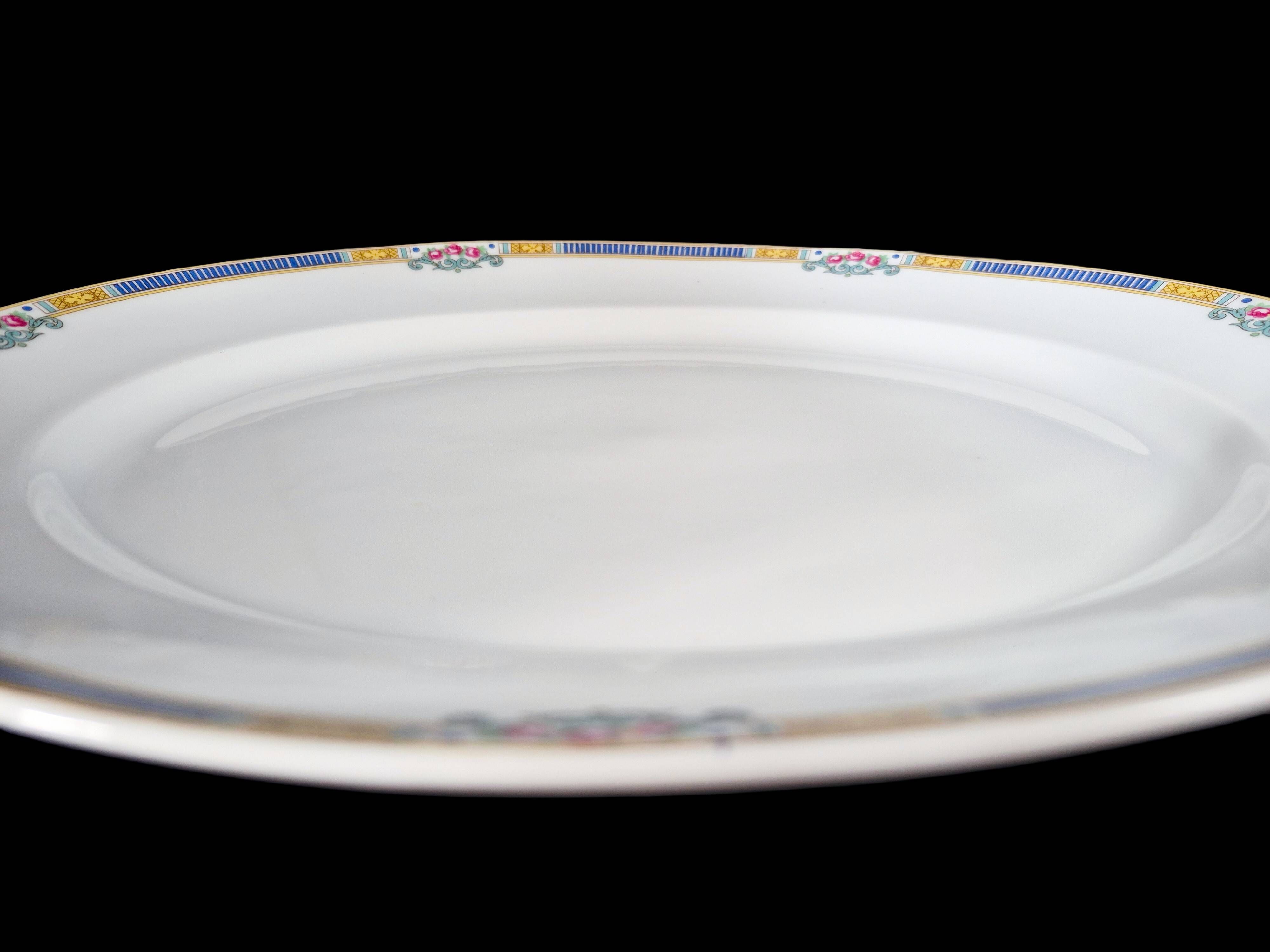 Large oval dish in Limoges porcelain by Bernardaud & Cie – Art Deco