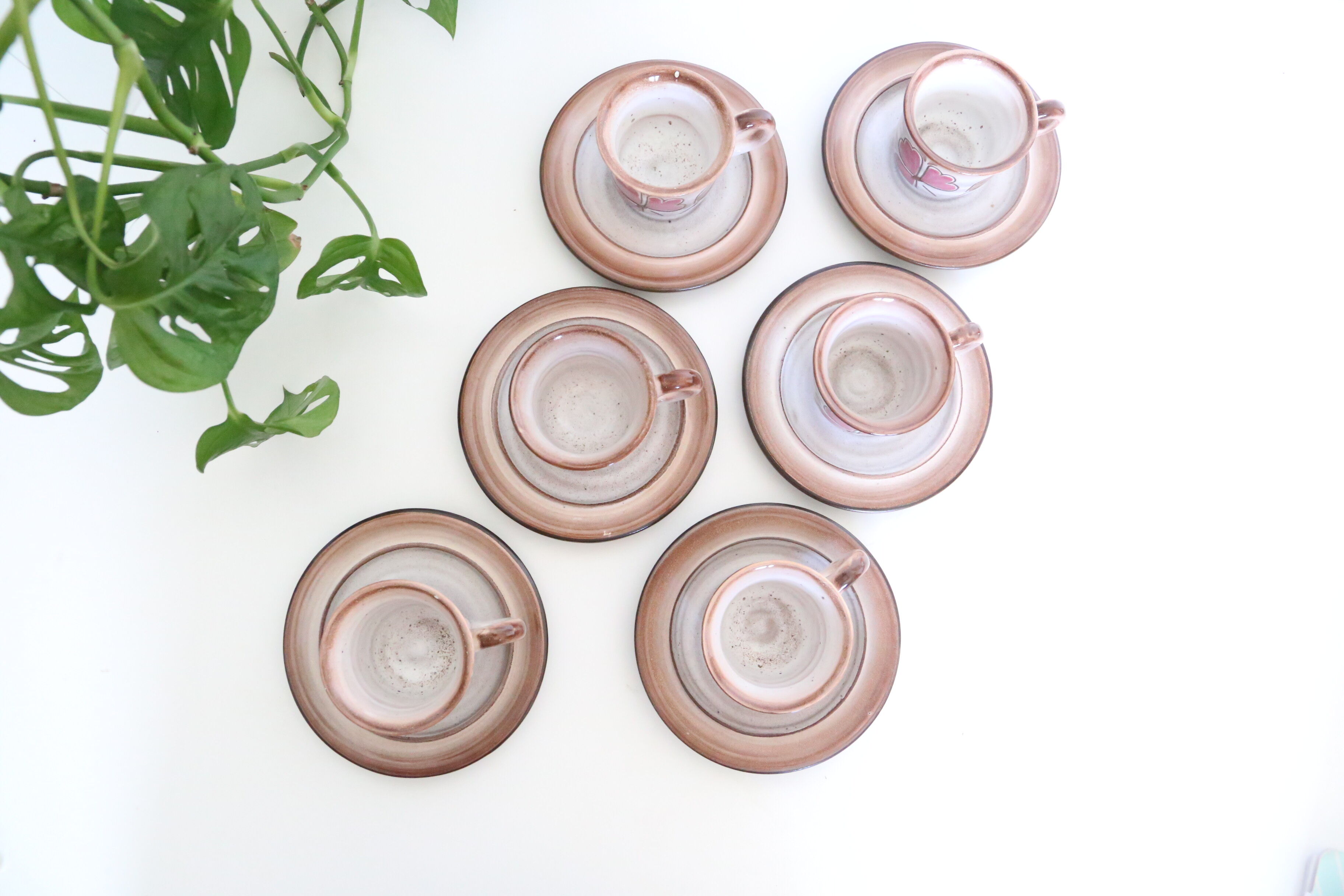 Set de 6 tasses et sous tasses Niderviller, vintage