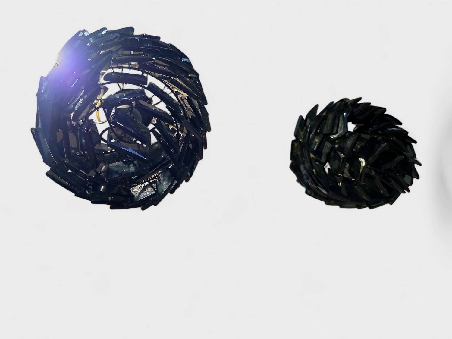 2 recycled glass suspensions, Maison Spiridon Paris