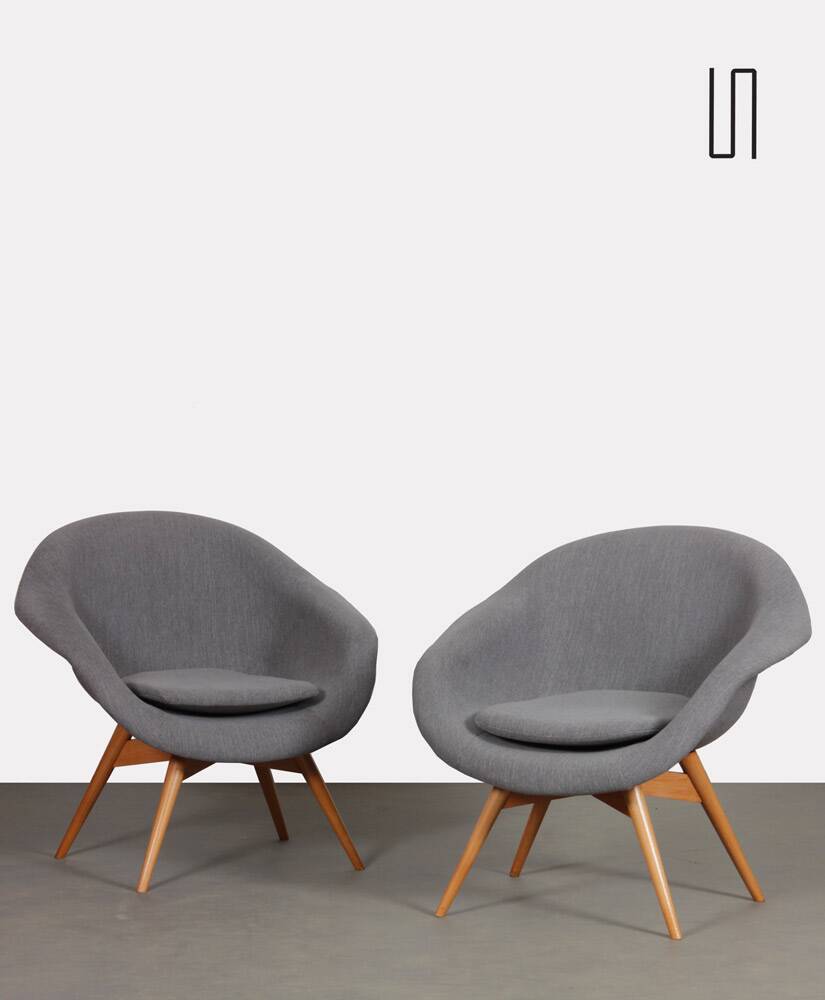 Pair of vintage armchairs by Miroslav Navratil, 1960