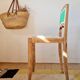 Renovated antique chair – carved wood and green backrest