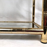 Lancel House gilded metal coffee table, two glazed tops