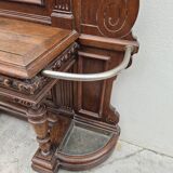 Cloakroom Napoleon III coat rack 19th in solid oak