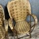 After "Le Corbusier": pair of rattan armchairs hand-made for Pascal Raffier