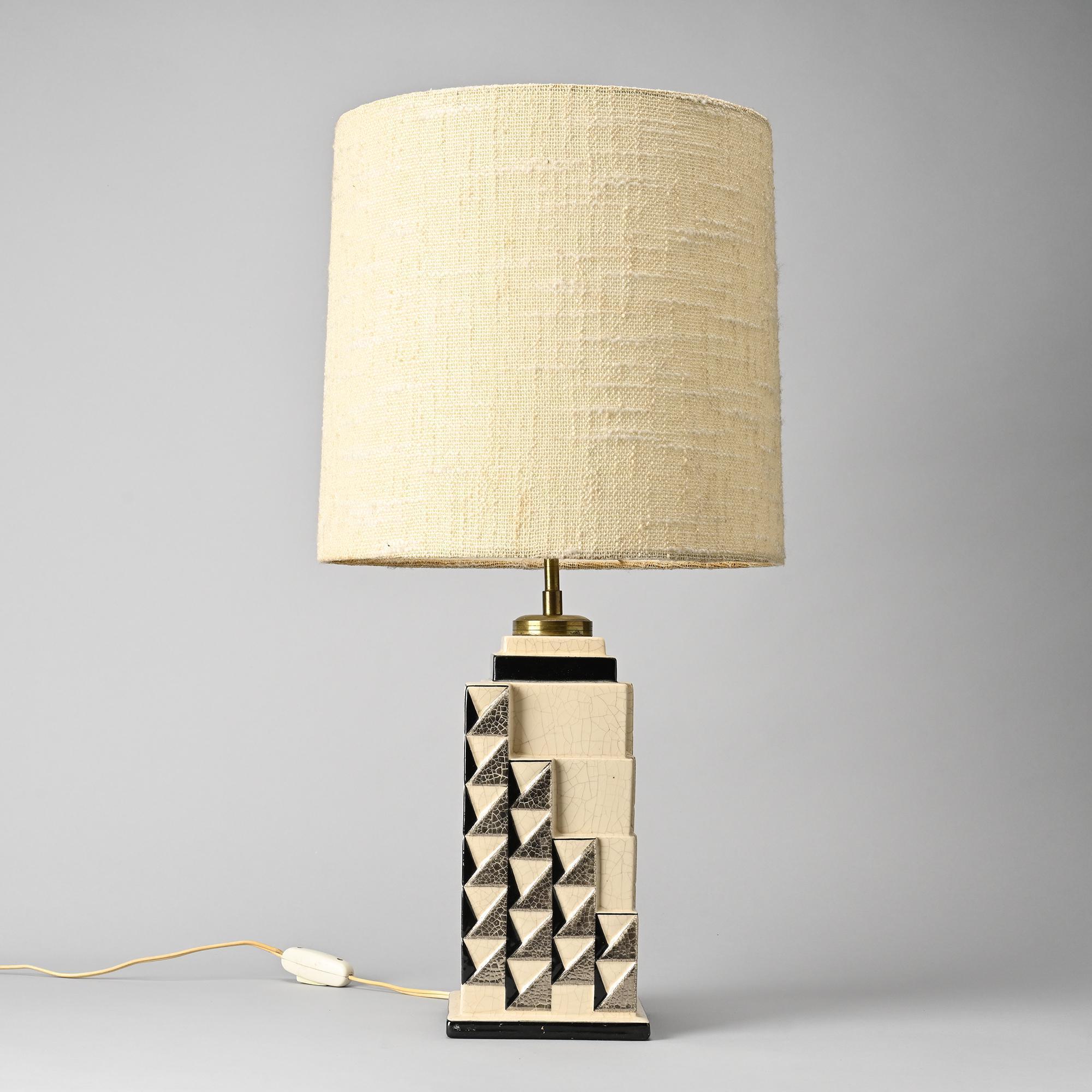 Ceramic lamp, Charles Harva, France, circa 1930