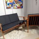 Vintage Scandinavian living room set in light wood