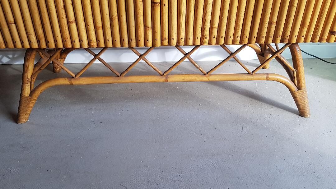Rattan, wicker and bamboo vintage - bar furniture - feet compass buffet