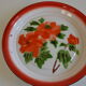 Vintage sheet metal enamelled floral tray