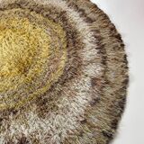 195cm multi-color scandinavian psychedelic batik high pile pop art rya rug 1970s