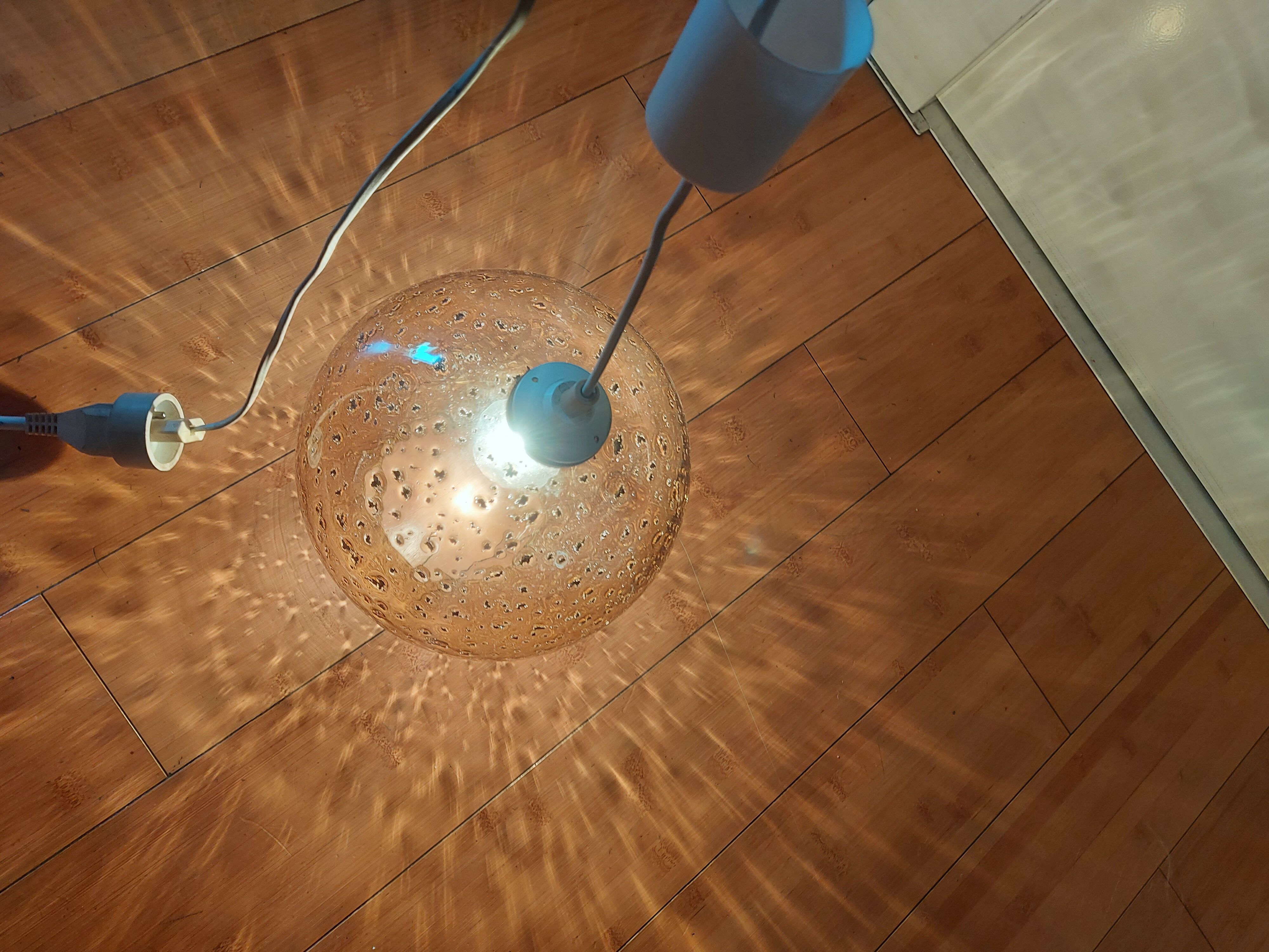 Vintage blown glass pendant lamp