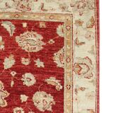 Handmade Wool Red Rug, Floral Oriental Carpet for Living Room 152x100cm