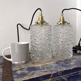 Set of two bubble glass pendant lights
