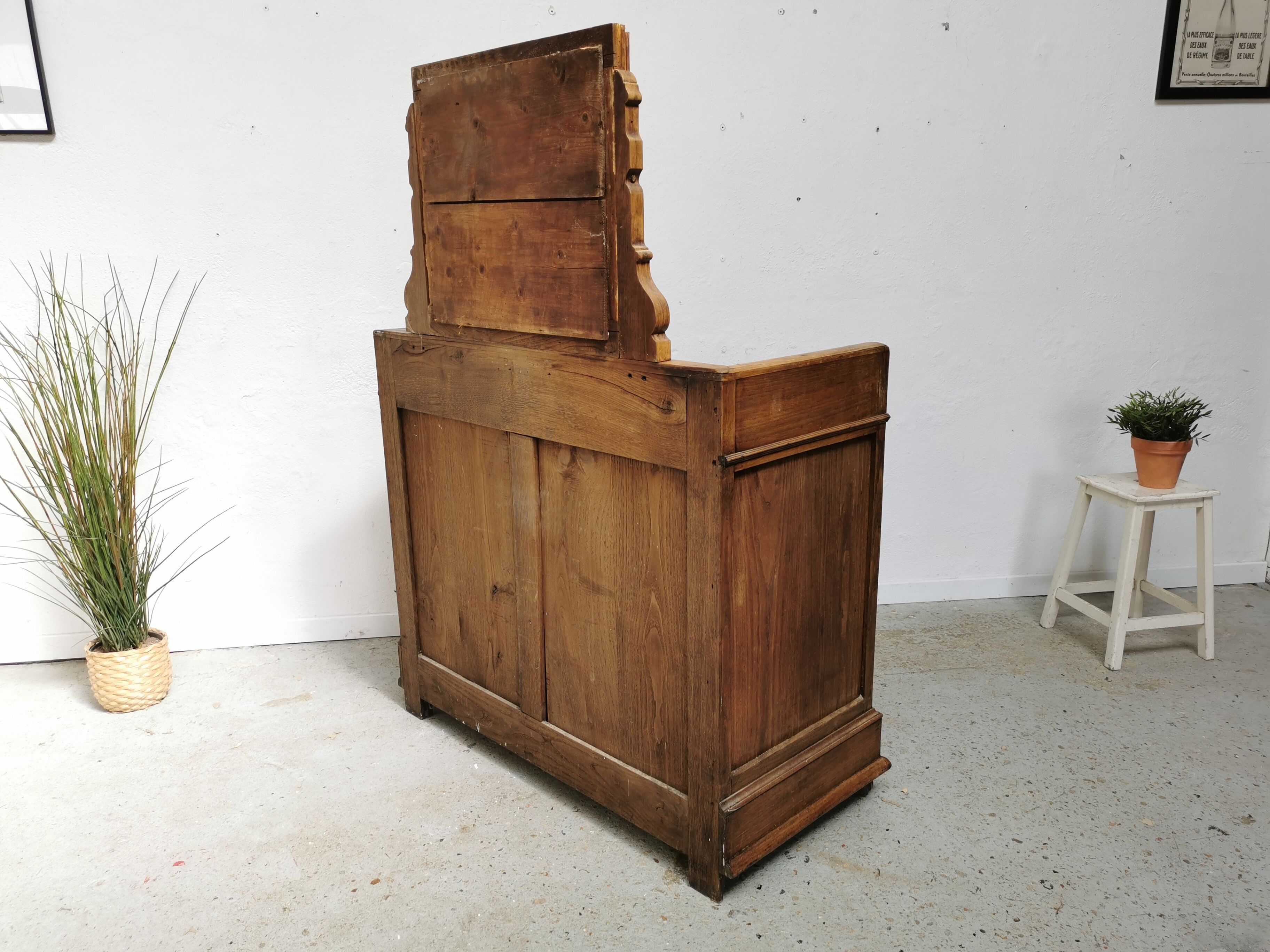 Commode coiffeuse 1900 en chêne et marbre