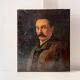 Portrait of a man in oil on canvas from the 19th century, an old painting dated 1885.