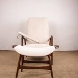 Large Scandinavian Teak Armchair with Ottomans by Folke Ohlsson for Westnofa 1960.