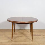 Art Deco Round Extendable Teak Dining Table, France, 1930s