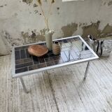 Table basse chrome et carrelage années 50