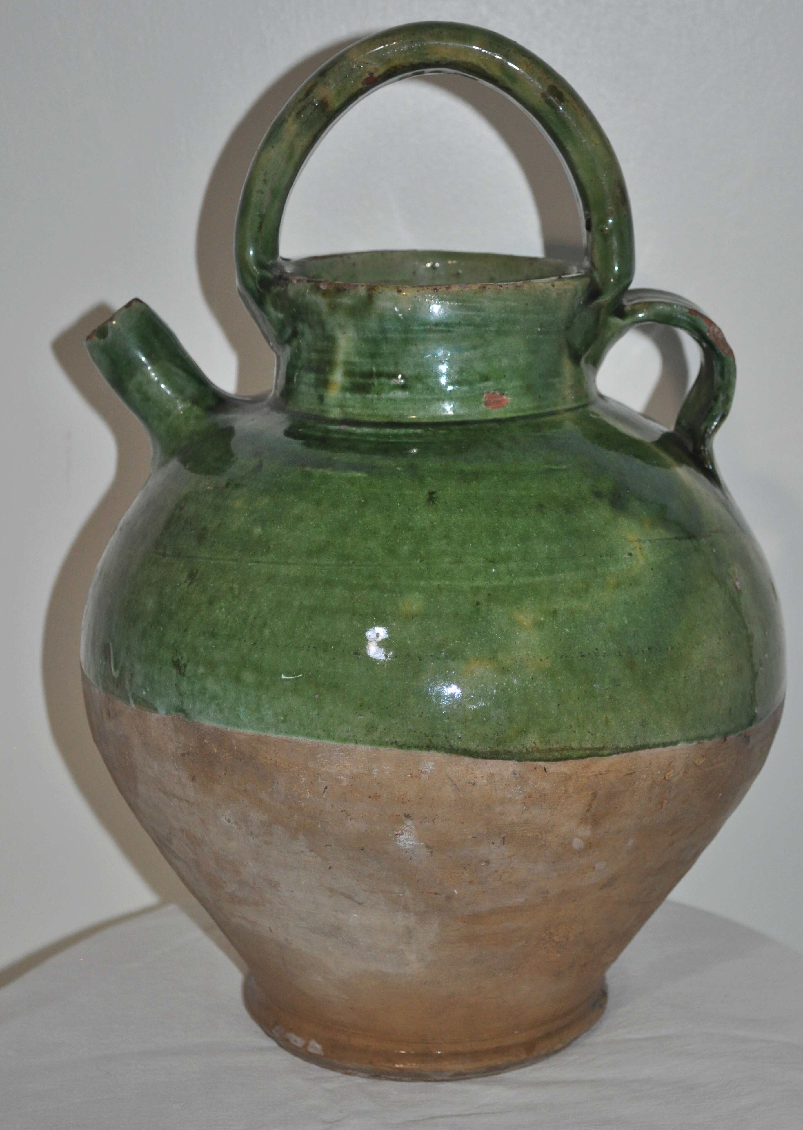 Jug in glazed old water pitcher southern france chevrette