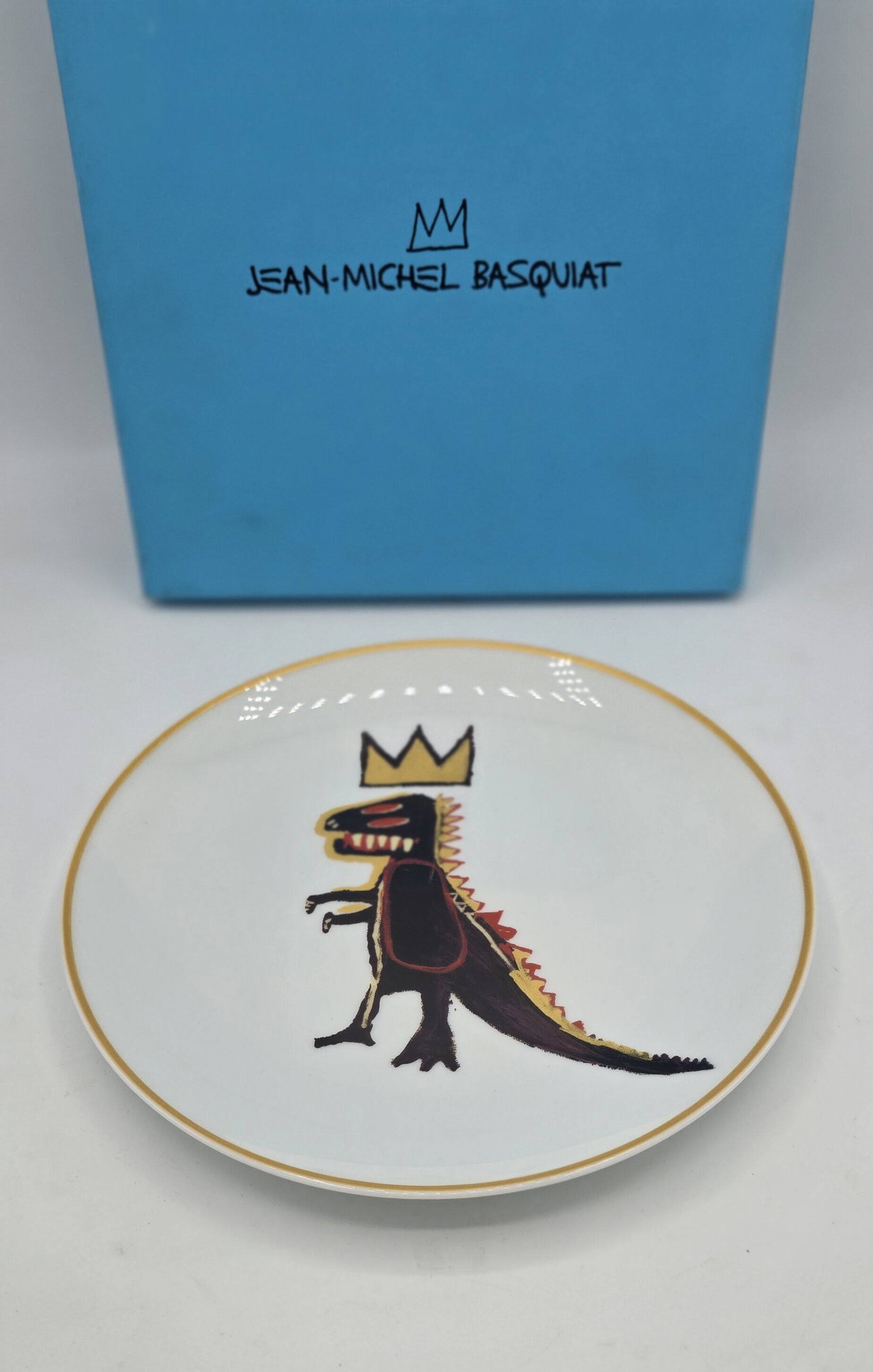 Porcelain plate Jean-Michel Basquiat “Gold Dragon Ligne Blanche”