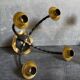 Pair of wrought iron candle holders four arms 50s