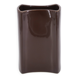 Vase marron en céramique, années 70