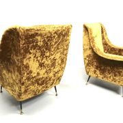 Pair set of 2 armchairs, italy 1950s