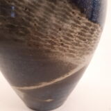 Vintage ceramic vase enamelled sandstone brown green blue