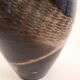 Vintage ceramic vase enamelled sandstone brown green blue