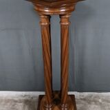 Swivelling stool in walnut, neo-Gothic style – 1900