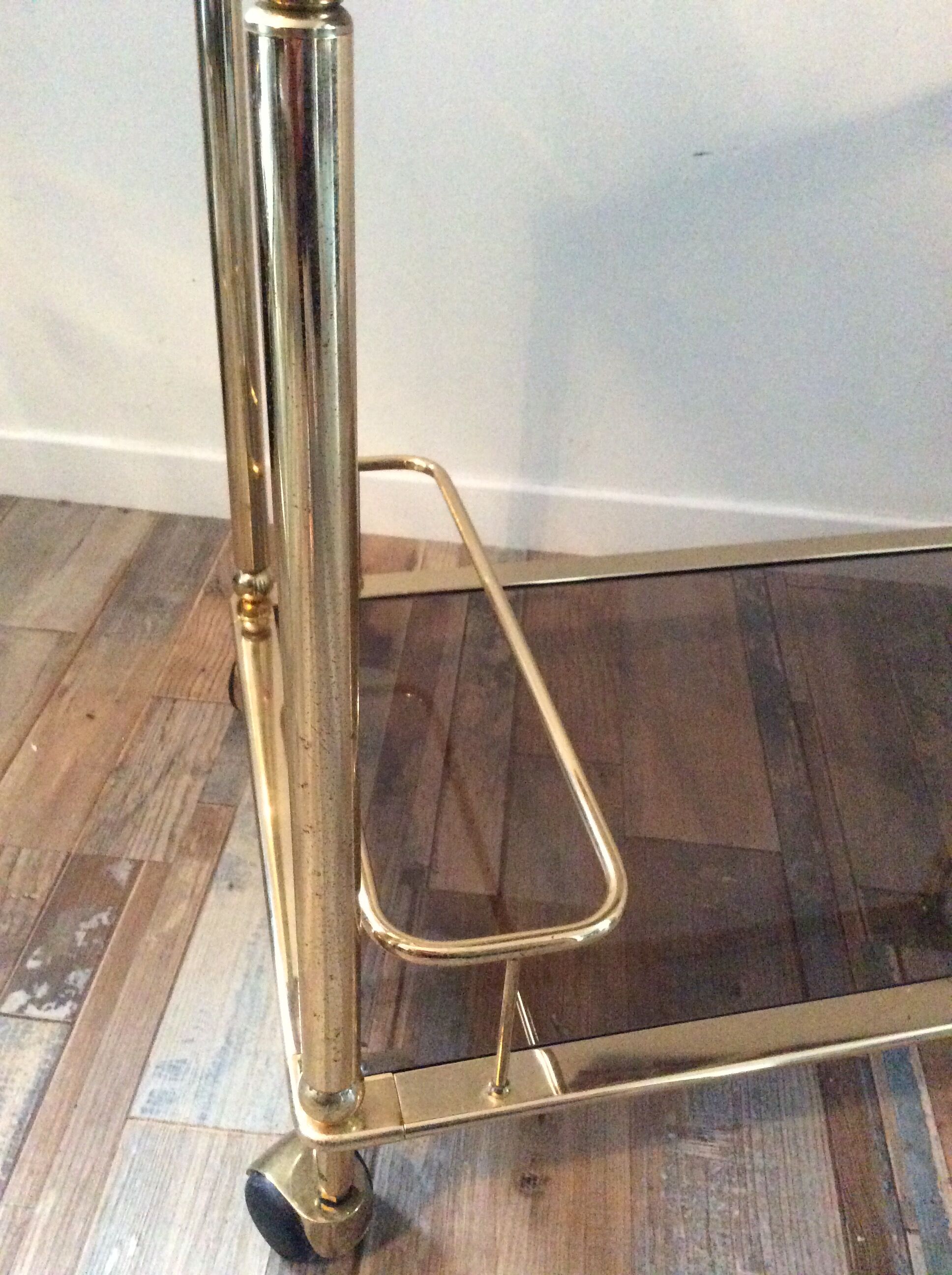 Dessert bar on brass wheels and gold metal