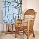 Vintage 1980s Rattan Armchair – Boho Wicker Accent Chair
