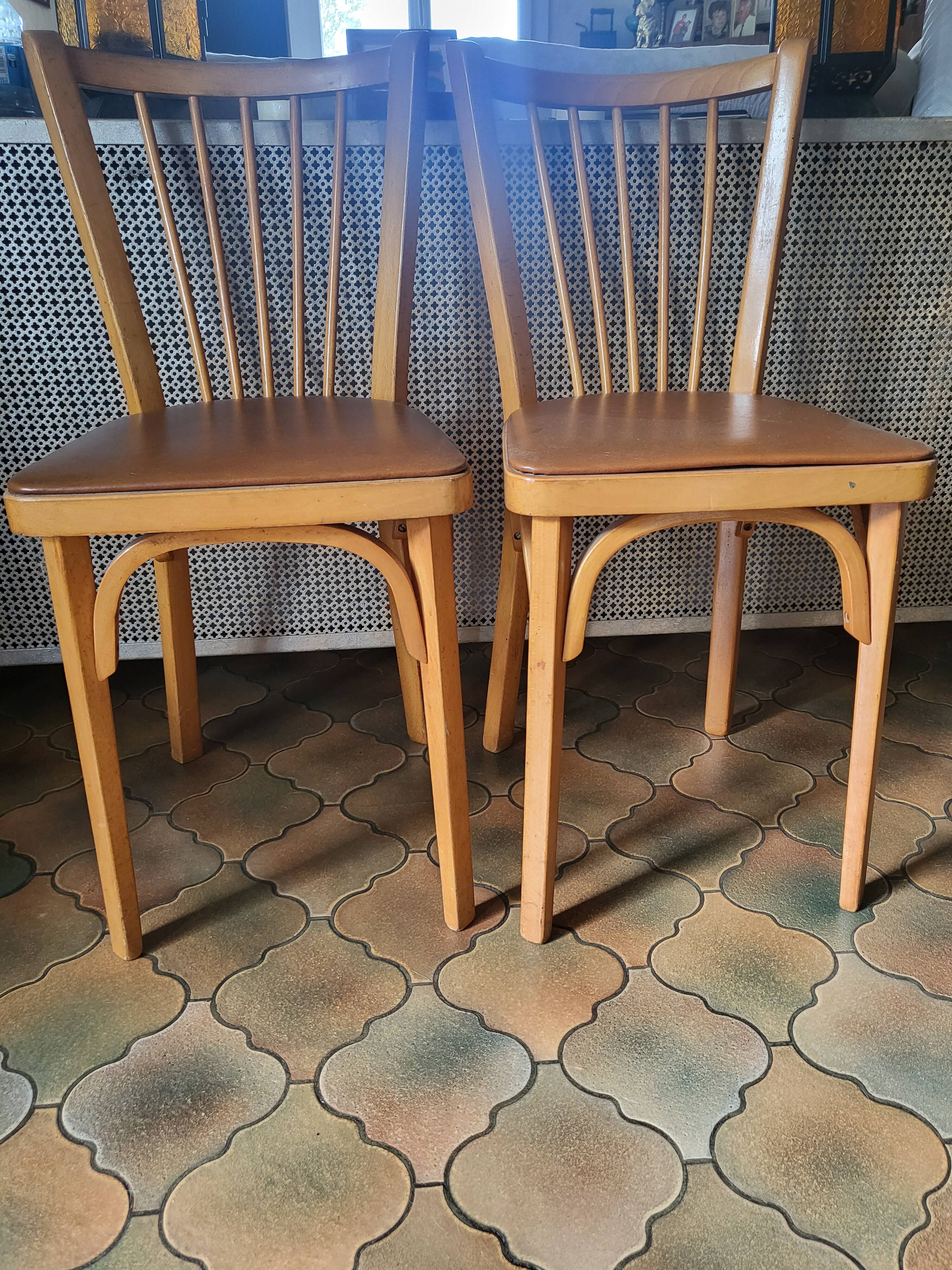 Paire de  chaises bistrot Baumann