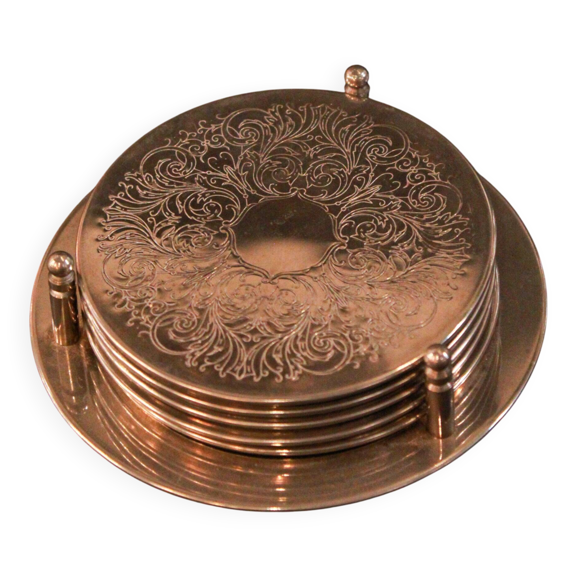 Set de sous-verres en alpaga avec support