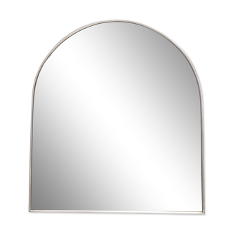 Vintage Minimal Shield Shaped Wall Mirror with a Steel Frame, Italy