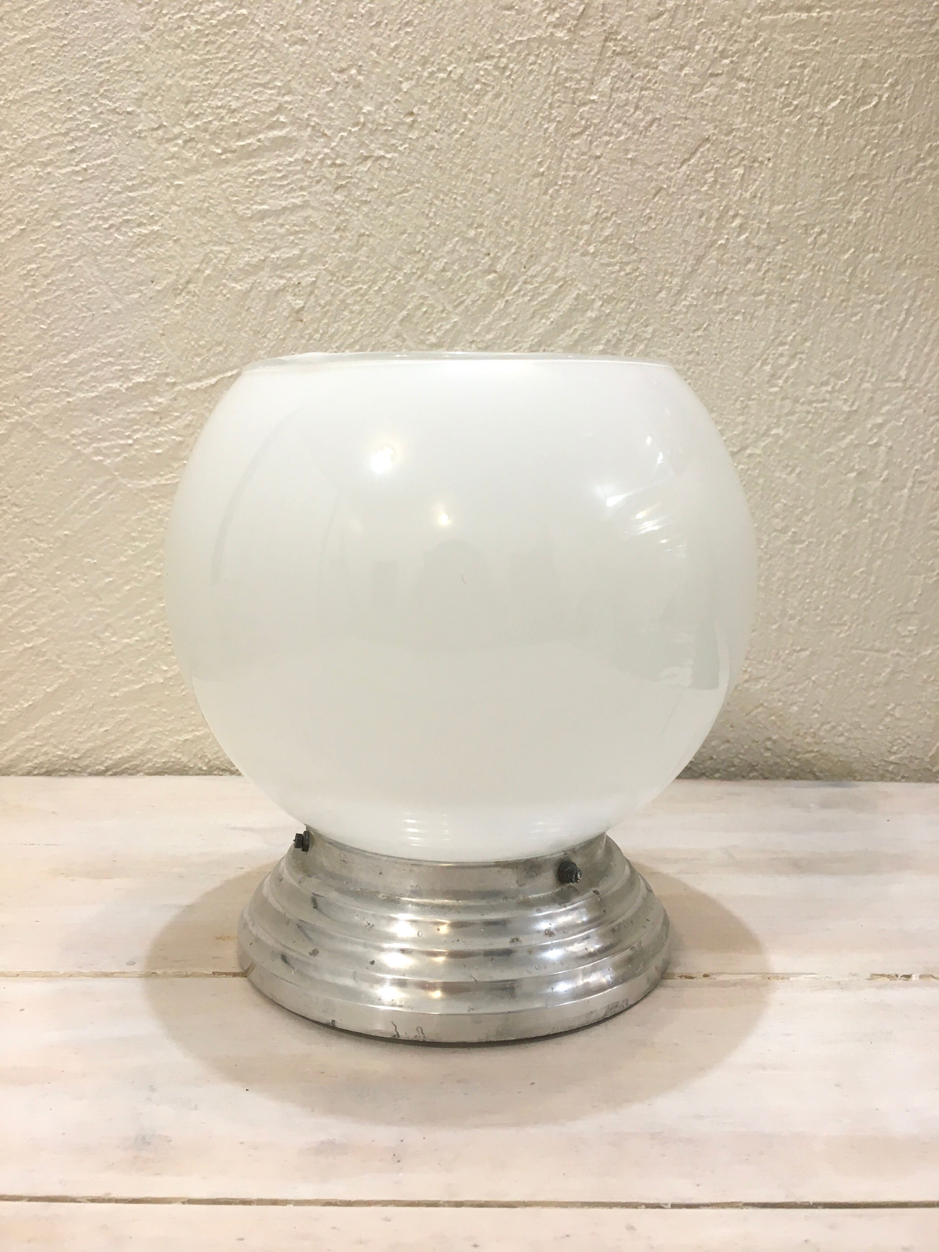 White glass globe ceiling light