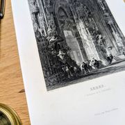 Cathedral of Xerez, vintage engraving, printed in 1841.