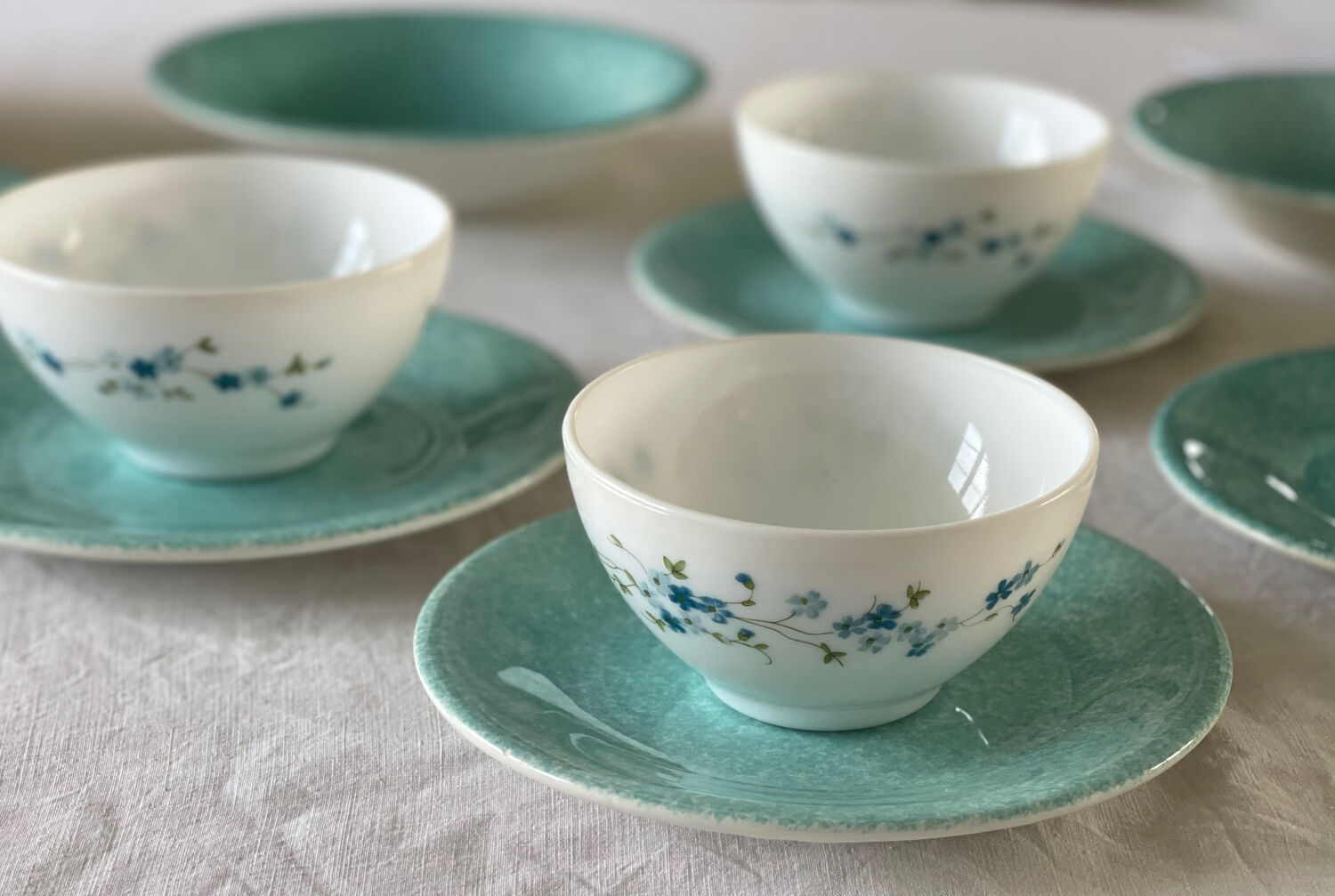 5 assiettes à dessert mouchetées Italiennes